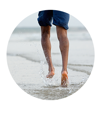 person running on beach